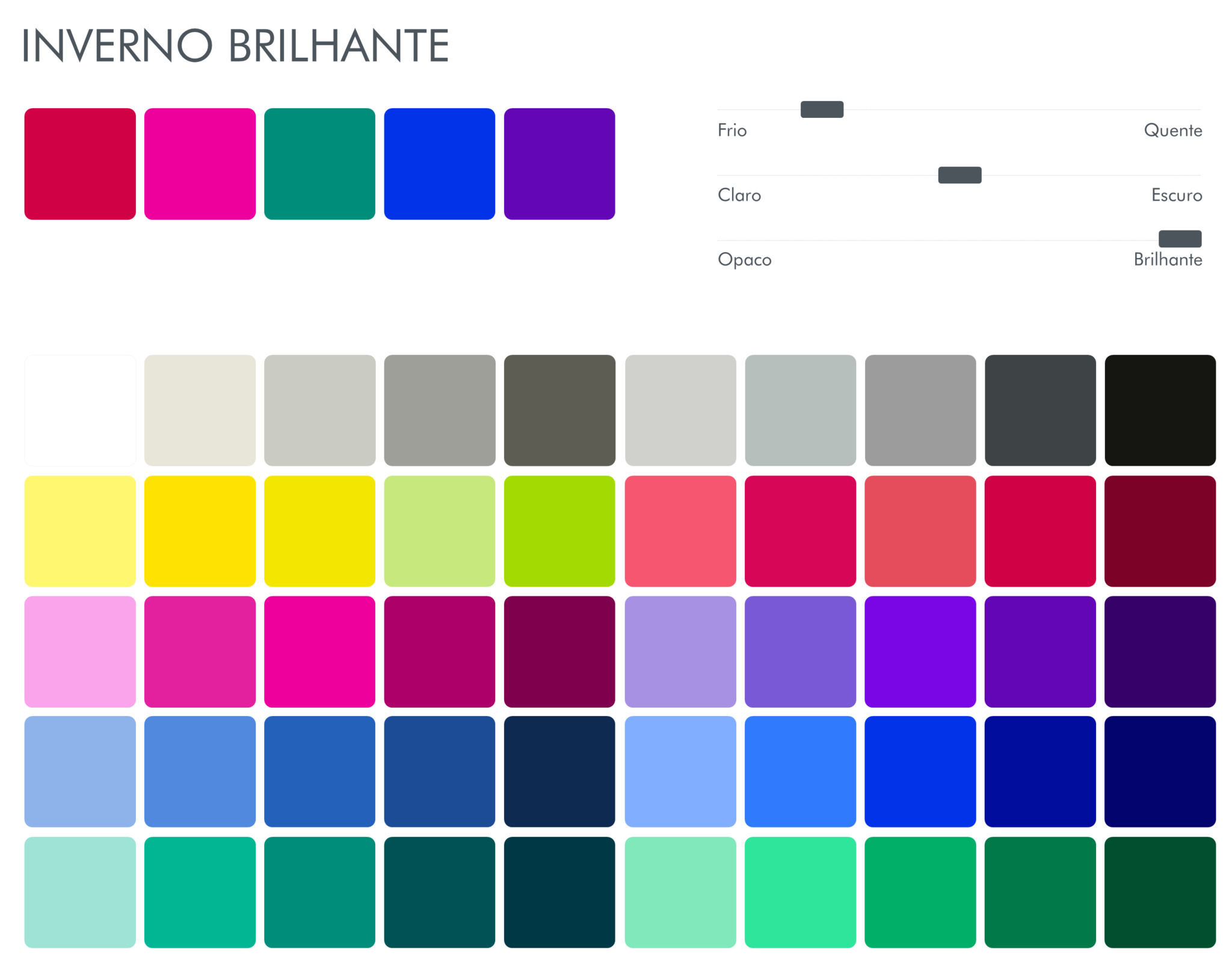Especial Cartela de Cores Inverno Brilhante Fixbitt